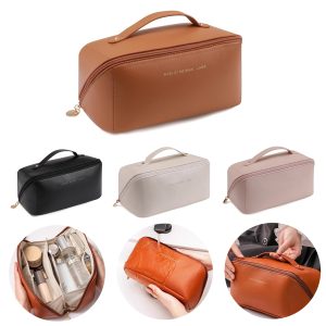 Large Travel PU Leather Cosmetic Bag