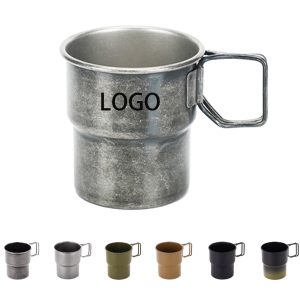11oz Stainless Steel Outdoors Camping Cup Foldable Handles