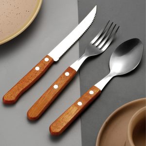 Stainless Steel Flatware Set with Folk Spoon Knife