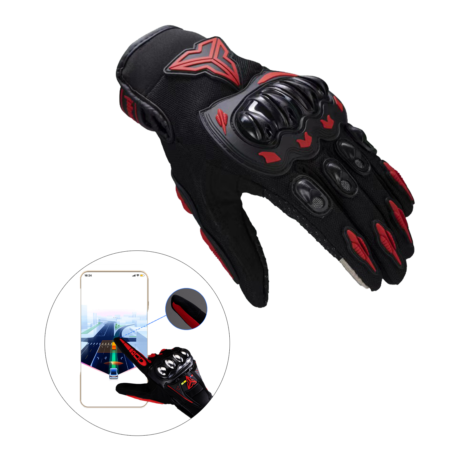 Touchscreen Motorcycle Gloves with Hard Shell - Image 2