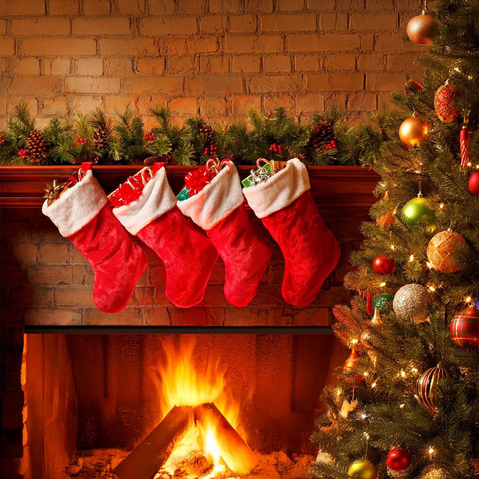 Plush Holiday Christmas Stocking - Image 5