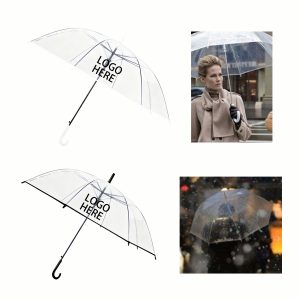 8-Rib Long Hangdle Transparent Umbrella
