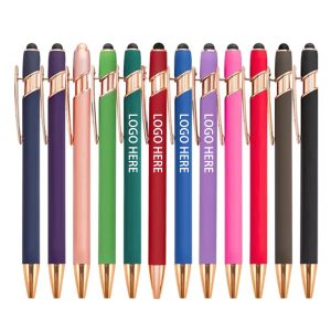 Push Button Metal Ballpoint Pen With Touchscreen Pen Tip