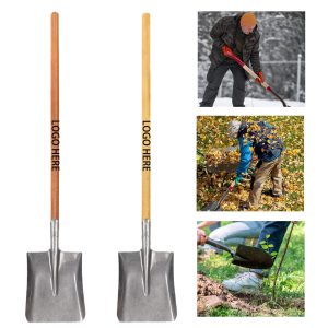 Heavy Duty Steel Garden Wooden Straight Shovel