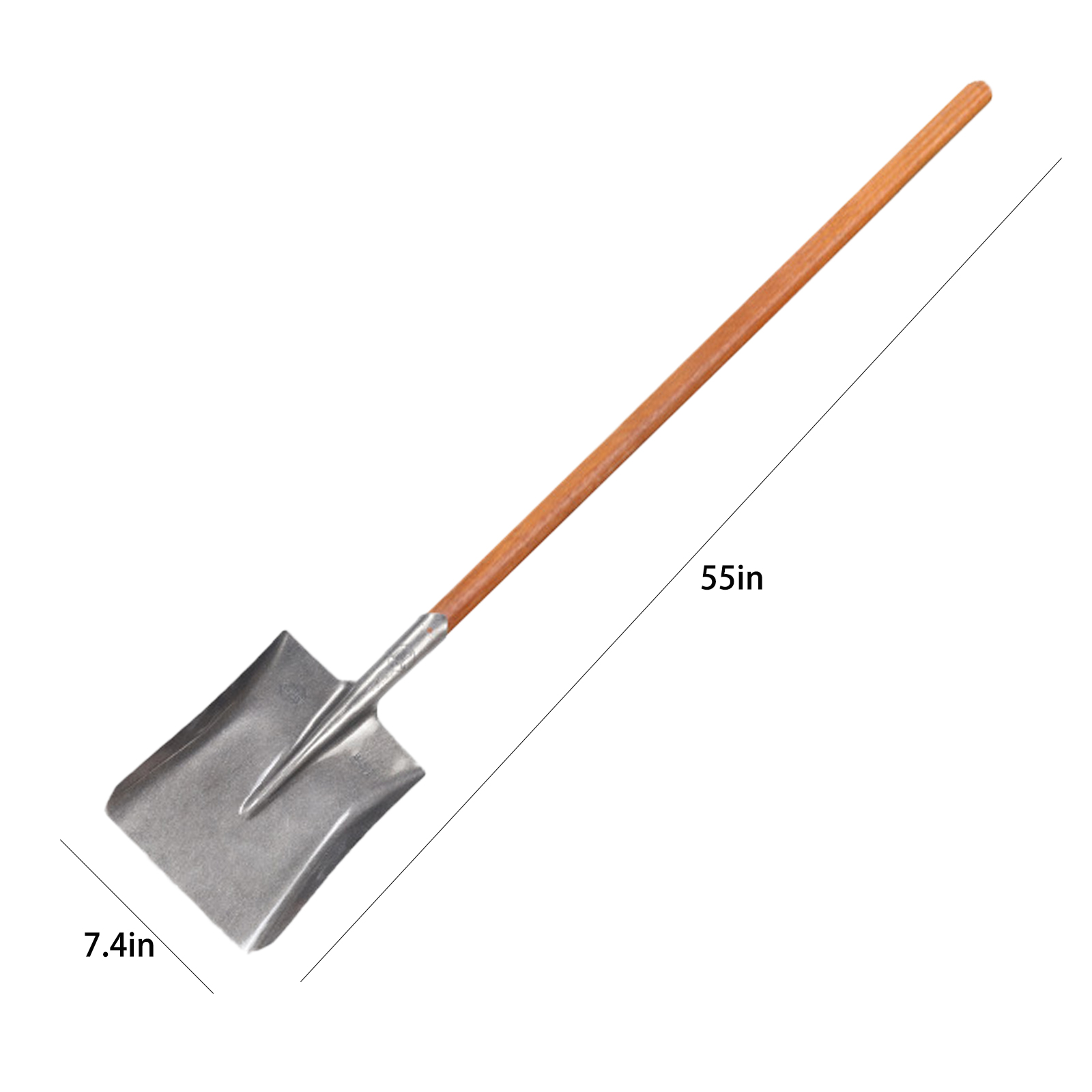 Heavy Duty Steel Garden Wooden Straight Shovel - Image 2