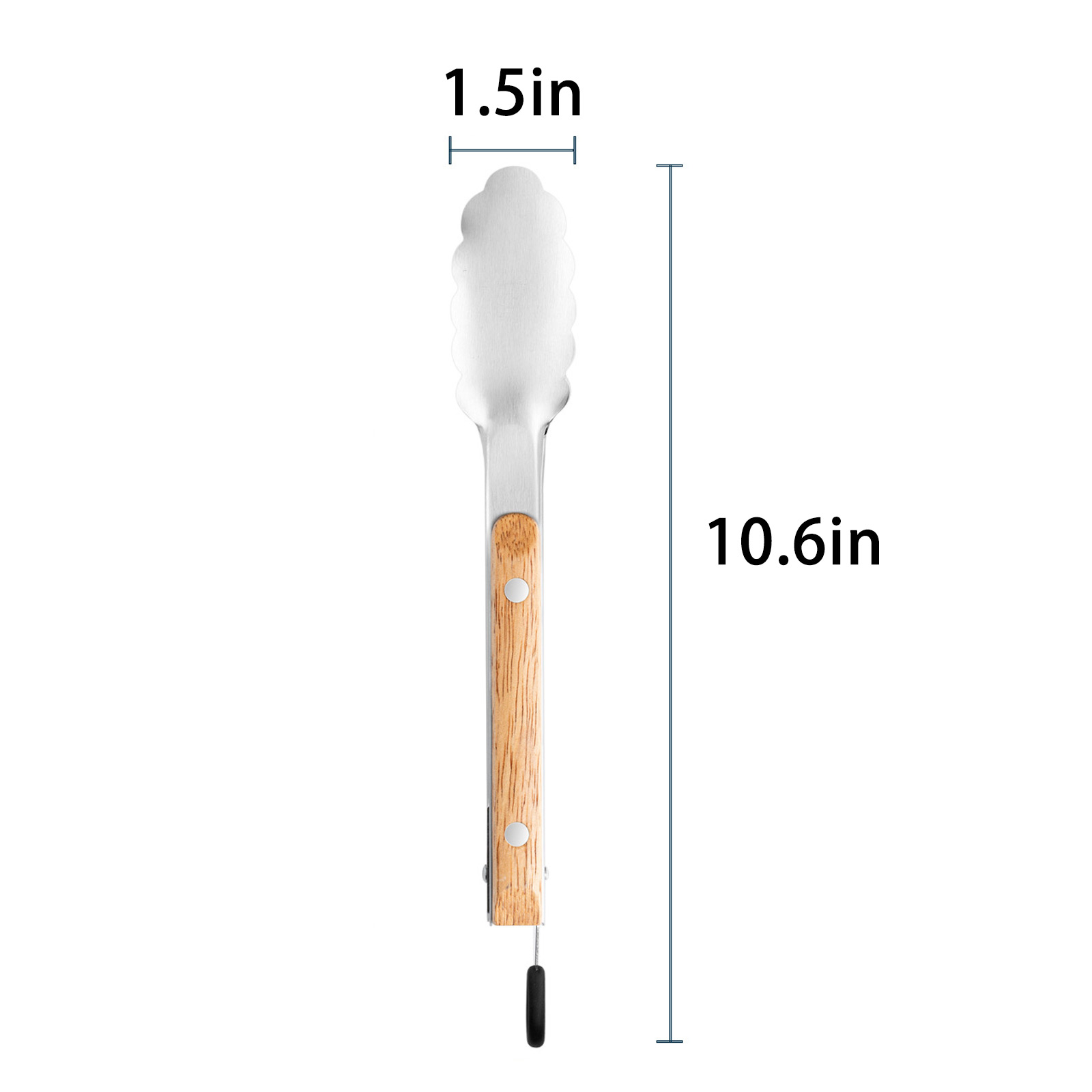 Stainless Steel Wood Handle Food Tong - Image 2