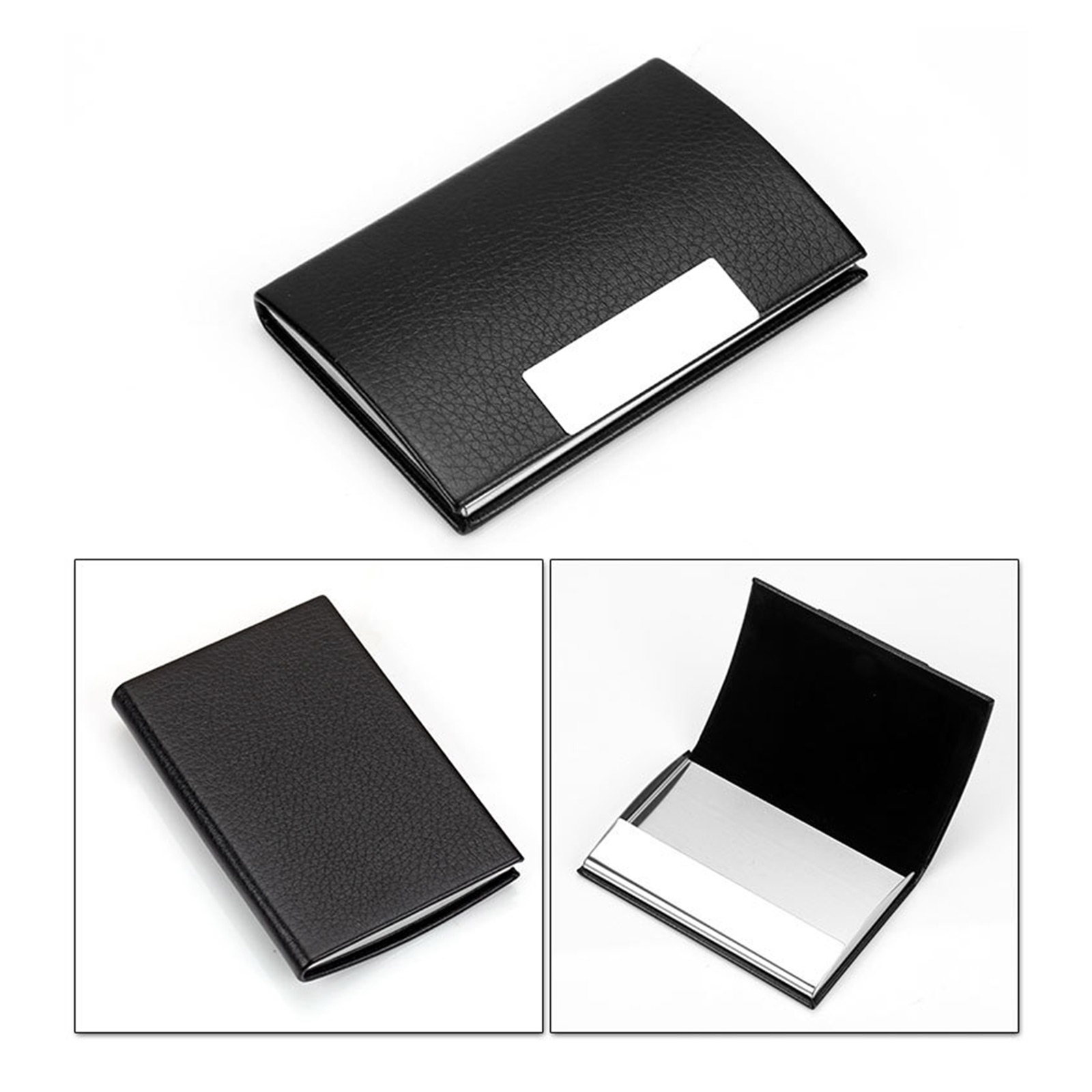 Pu Leather Stainless Steel Business Card Holder - Image 4
