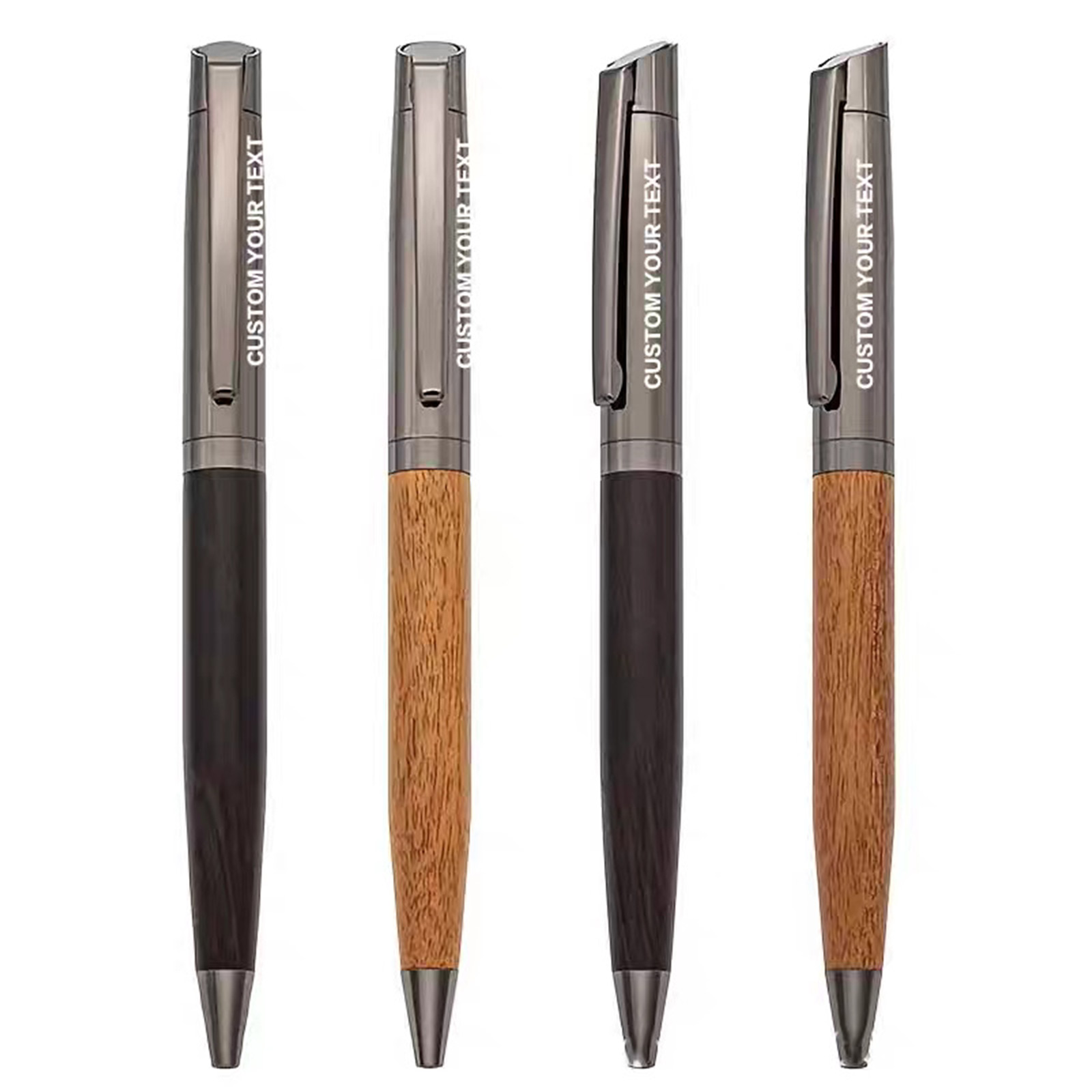 Metal Wood Grain Ballpoint Pen - Image 4