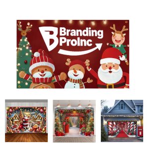 Polyester Christmas Banner Backdrop Party Decor