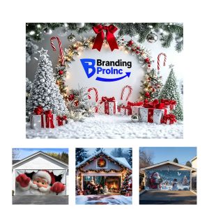 Santa Garage Door Christmas Banner
