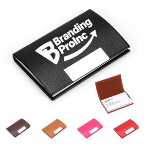 Pu Leather Stainless Steel Business Card Holder