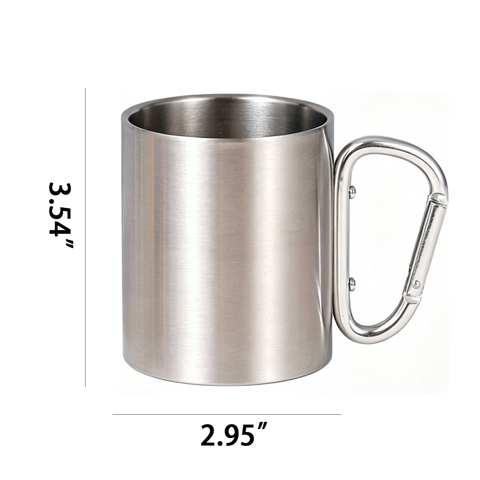 10oz Stainless Steel Mug with Carabiner Clip - Image 2