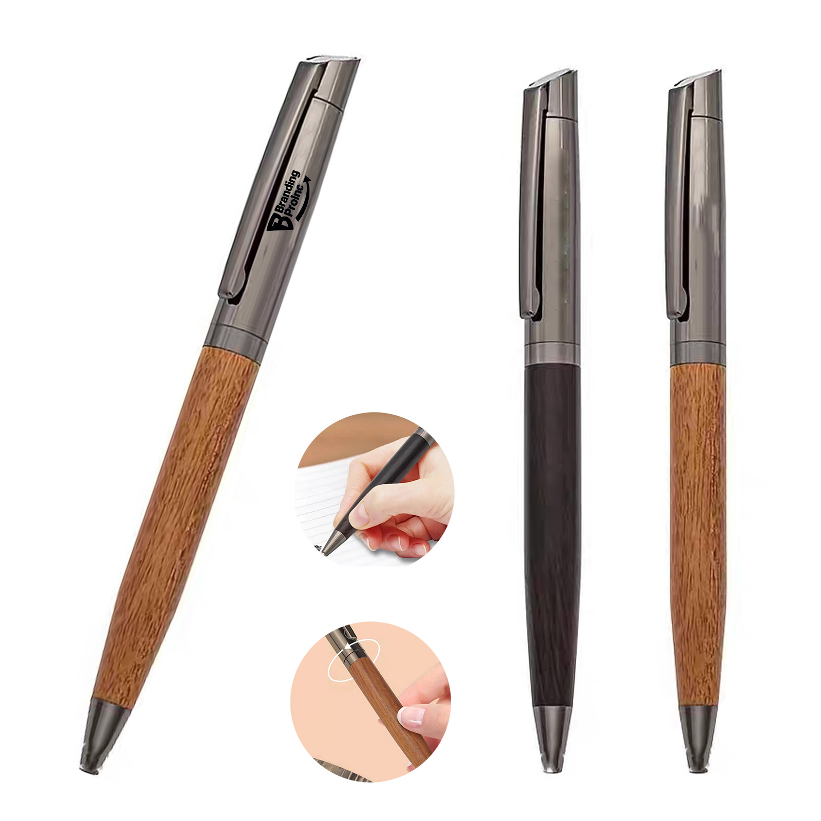 Metal Wood Grain Ballpoint Pen