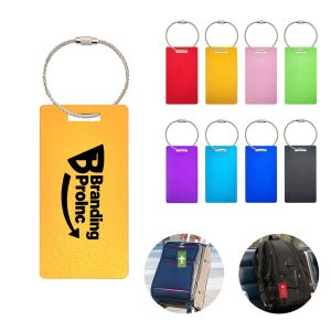 Aluminum Alloy Luggage Tag With Steel Wire Loop