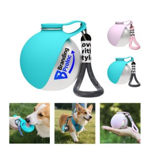10oz Portable Dog Water Bottle Silicone Bowl